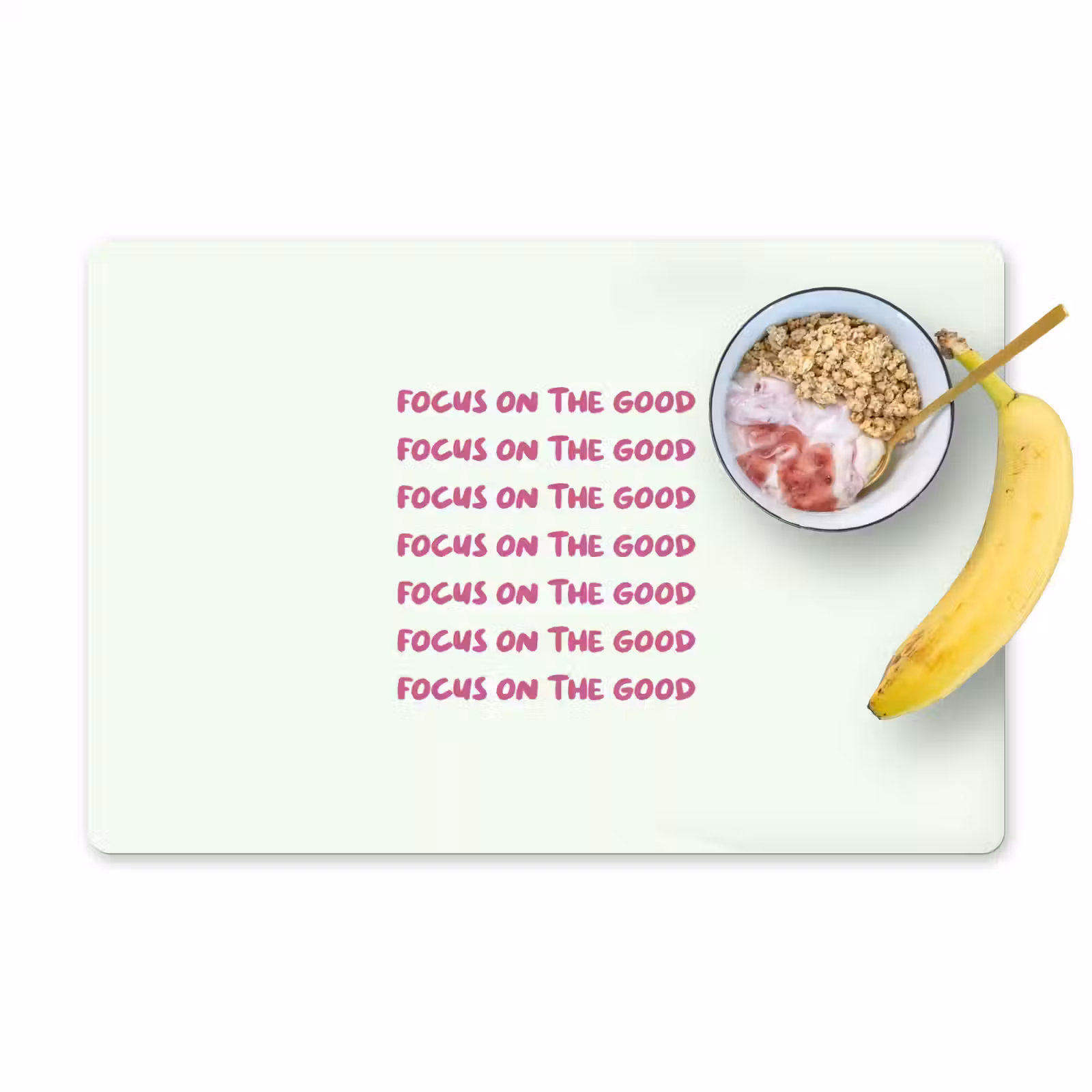 Placemat - 6 stuks - Focus on the good - Roze — 1