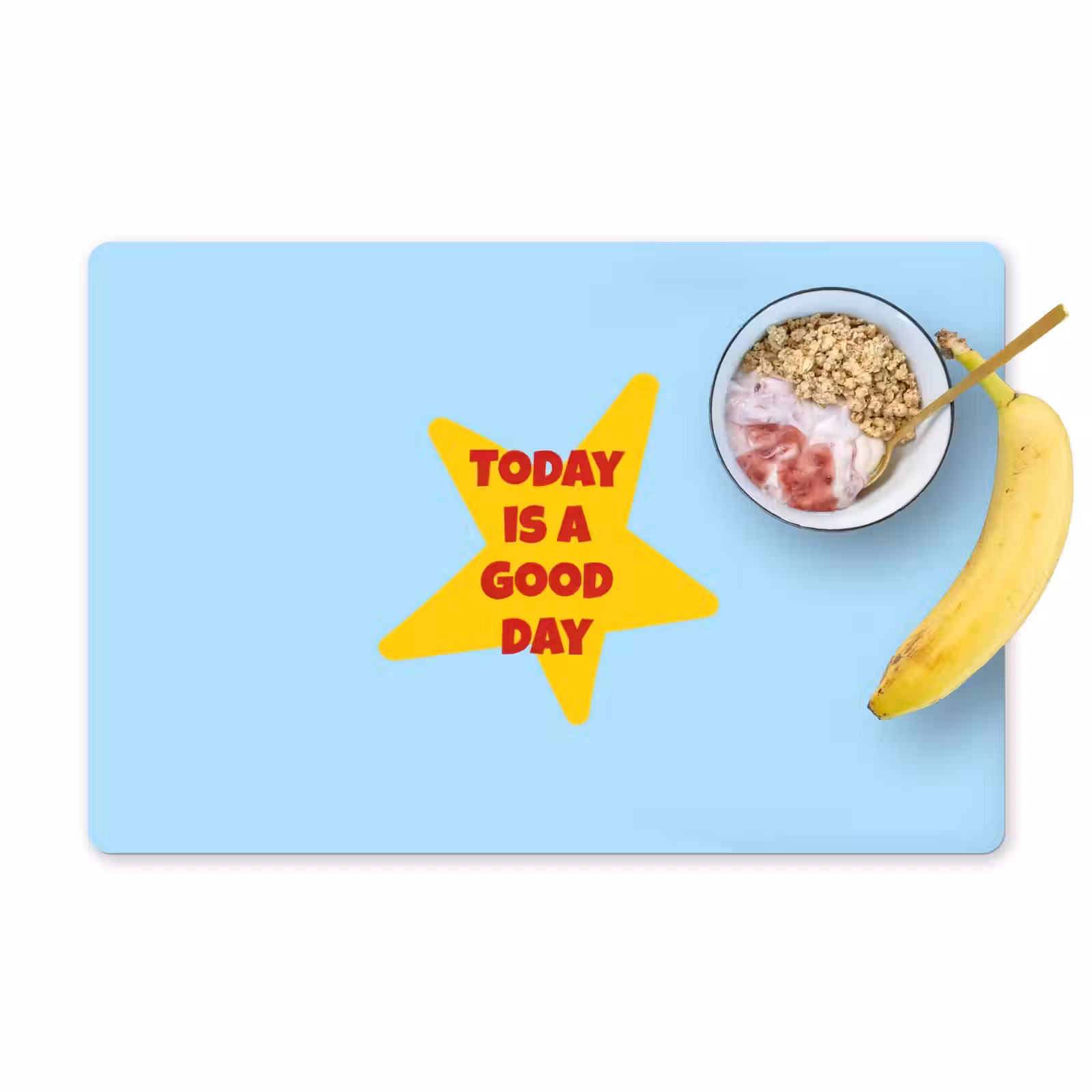 Placemat - 6 stuks - Ster - Today is a good day - Blauw — 1