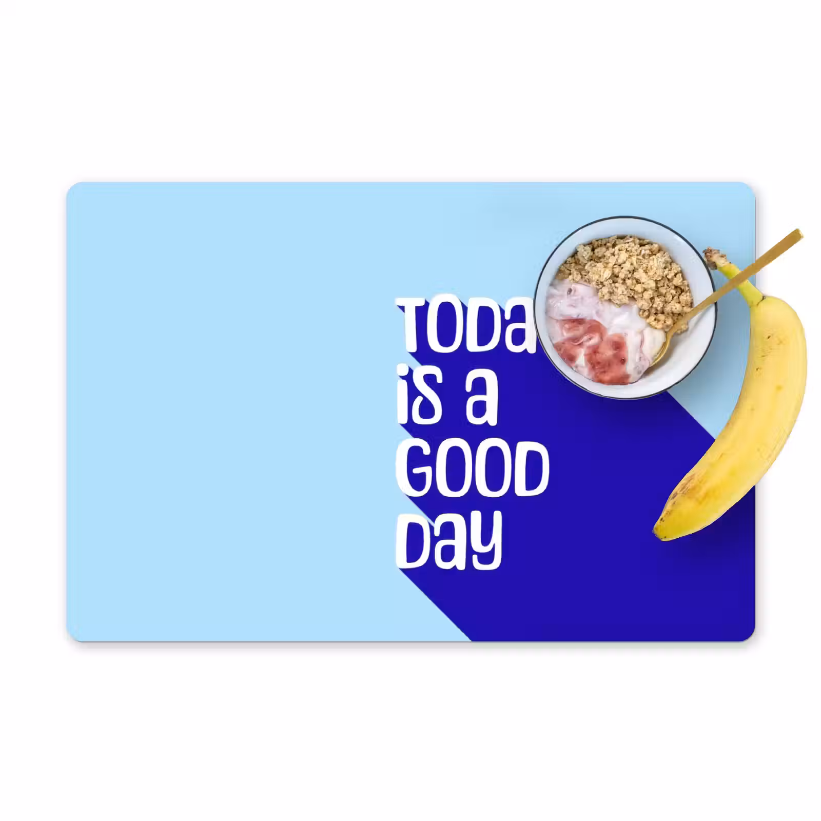 Placemat - 6 stuks - Today is a good day - Blauw - Schaduw — 1