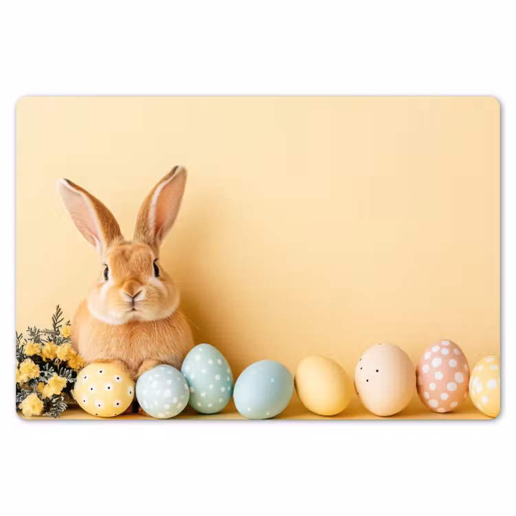 Placemat - 6 stuks - Eieren - Konijn - Pasteltinten — 7