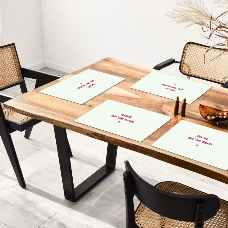 Placemat - 6 stuks - Focus - Beige - Roze - Smiley — 5