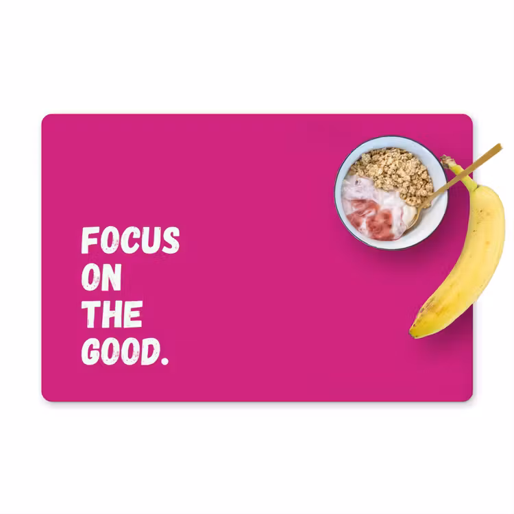Placemat - 6 stuks - Focus on the good - Roze - Simple — 1