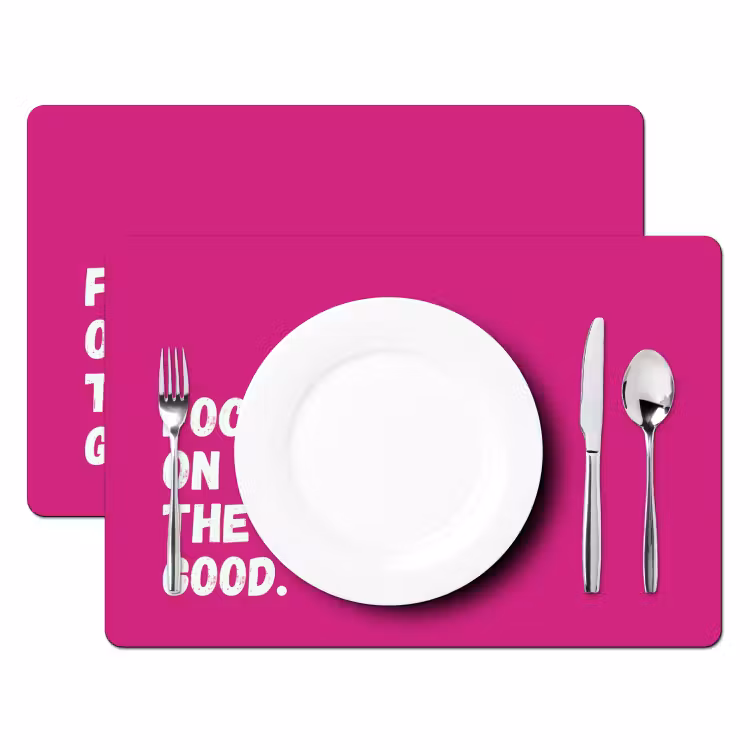 Placemat - 6 stuks - Focus on the good - Roze - Simple — 2
