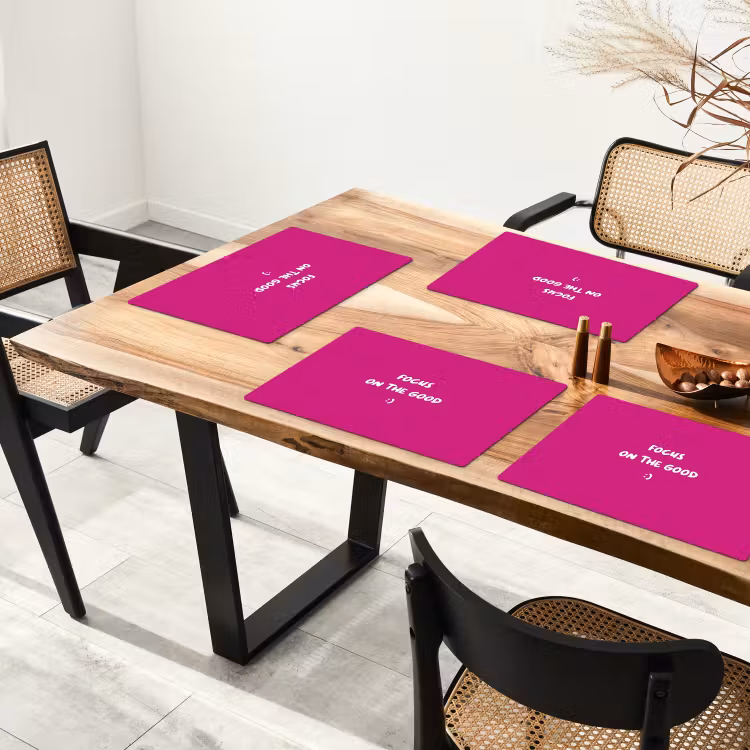 Placemat - 6 stuks - Focus - Smiley - Roze — 5