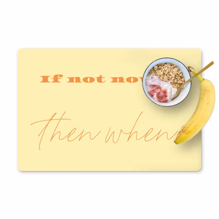 Placemat - 6 stuks - Geel - Oranje - if not now then when — 1