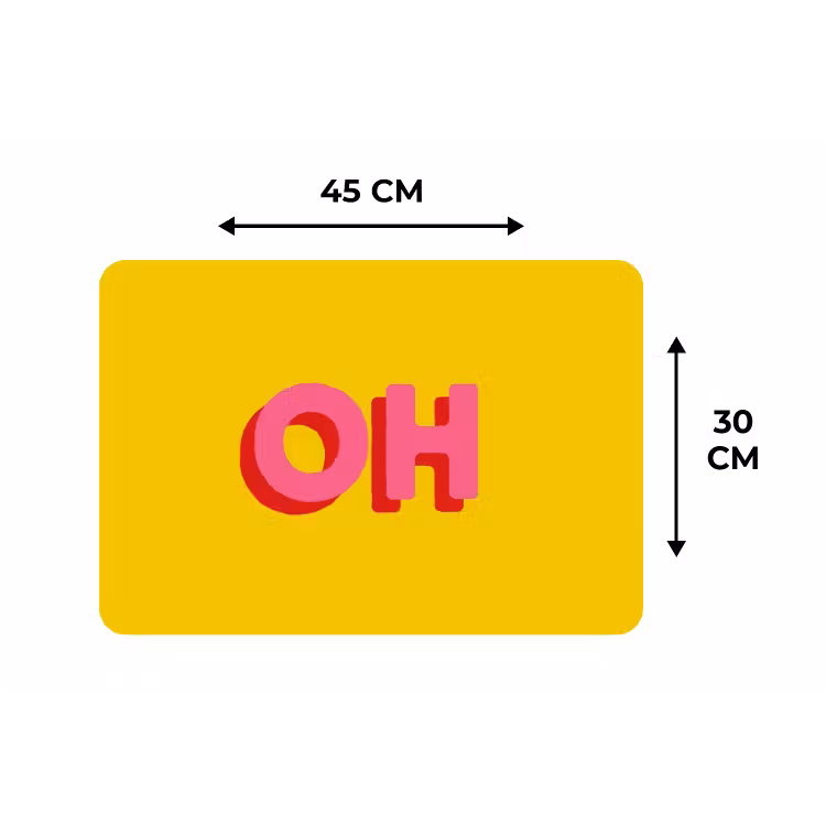Placemat - 6 stuks - Geel - Roze - Oh - 3D — 3
