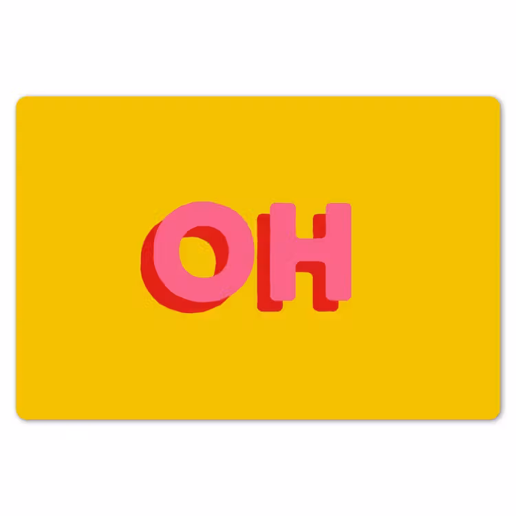 Placemat - 6 stuks - Geel - Roze - Oh - 3D — 7