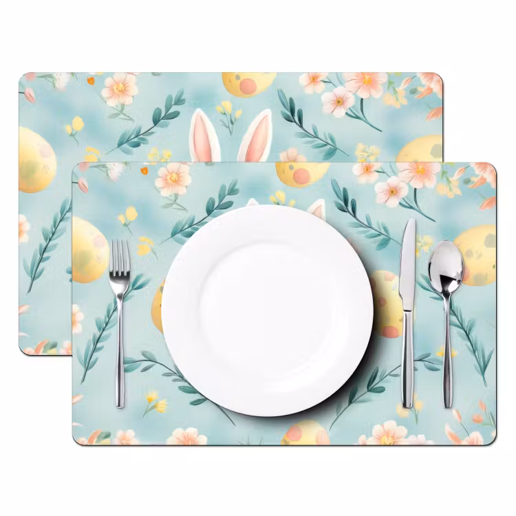 Placemat - 6 stuks - Konijn - Eieren - Takjes — 2