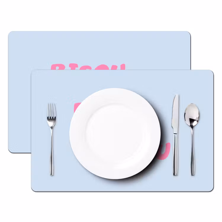 Placemat - 6 stuks - Lippen - Bisou - Blauw — 2