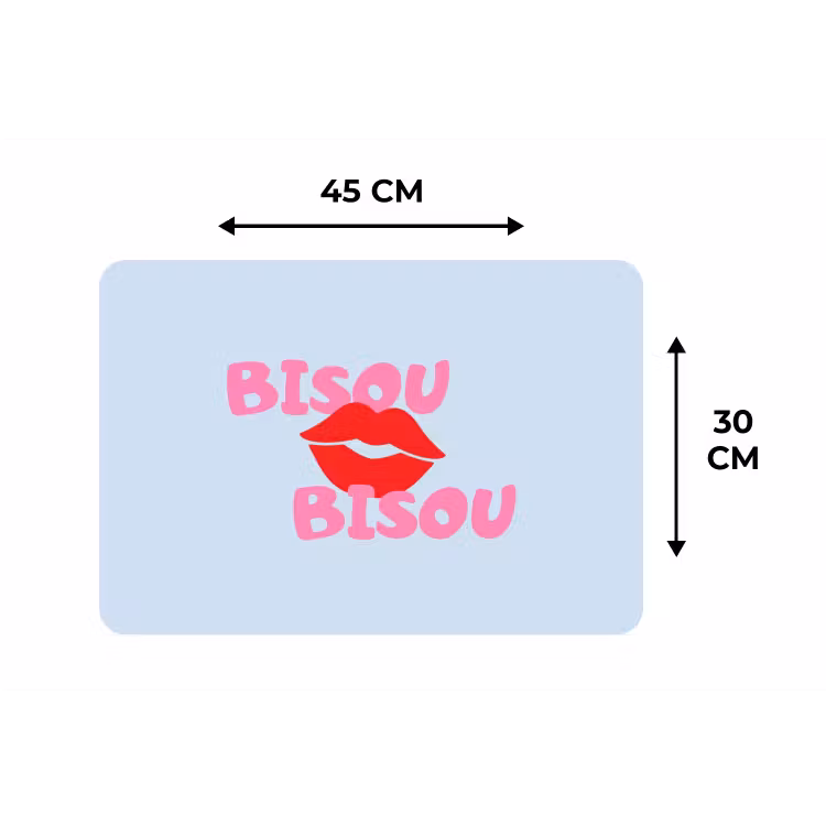 Placemat - 6 stuks - Lippen - Bisou - Blauw — 3