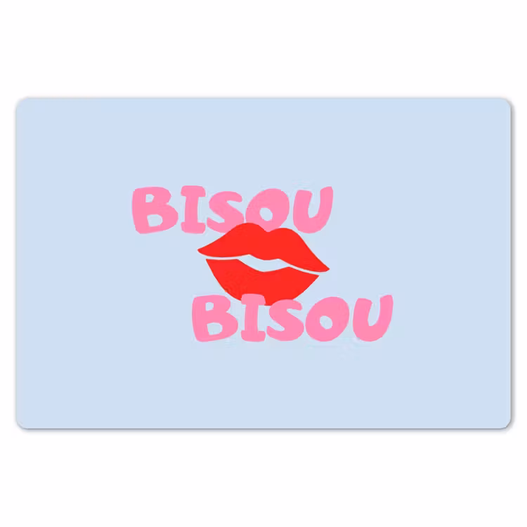 Placemat - 6 stuks - Lippen - Bisou - Blauw — 7