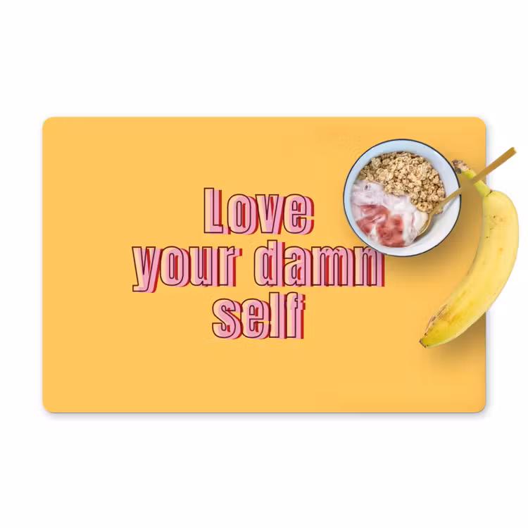 Placemat - 6 stuks - Love yourself - Roze - Geel — 1