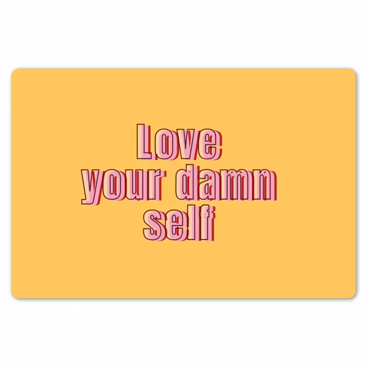 Placemat - 6 stuks - Love yourself - Roze - Geel — 7
