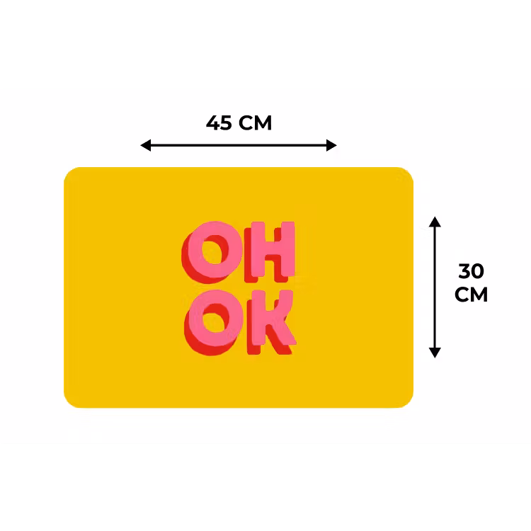 Placemat - 6 stuks - Oh ok - 3D - Geel - Roze — 3