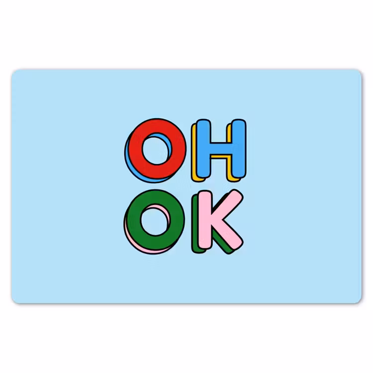Placemat - 6 stuks - Oh ok - Blauw - Kleurrijk — 7