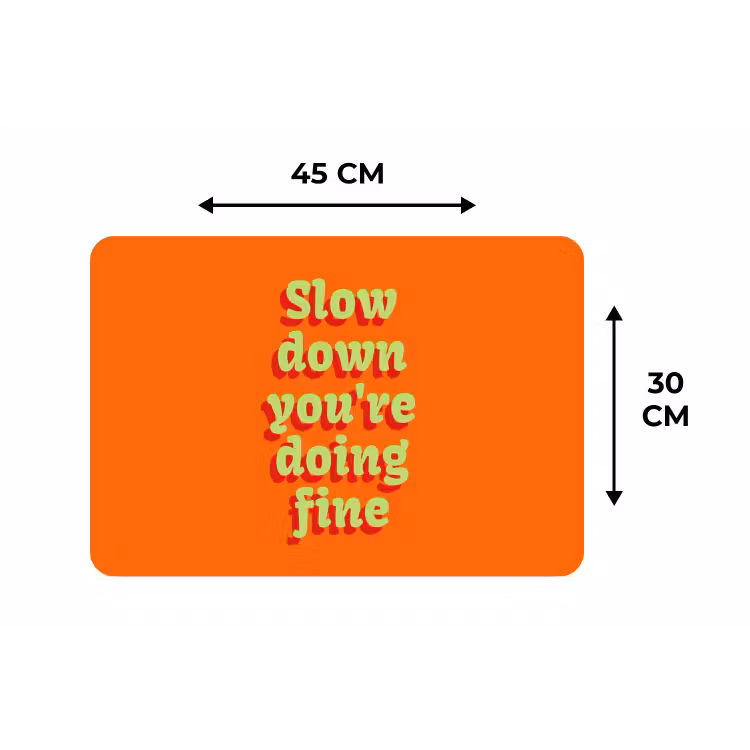 Placemat - 6 stuks - Oranje - Slow down you're doing fine - Retro — 3