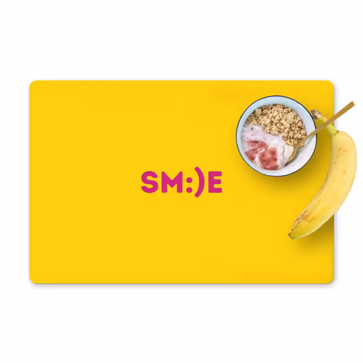 Placemat - 6 stuks - Smile - Roze - Geel — 1