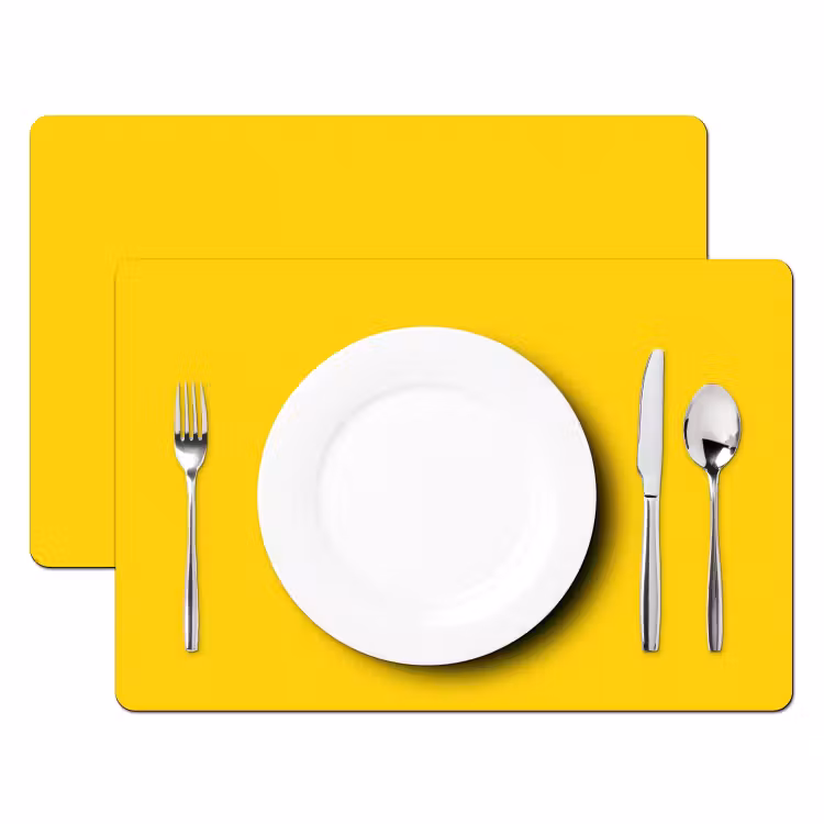 Placemat - 6 stuks - Smile - Roze - Geel — 2