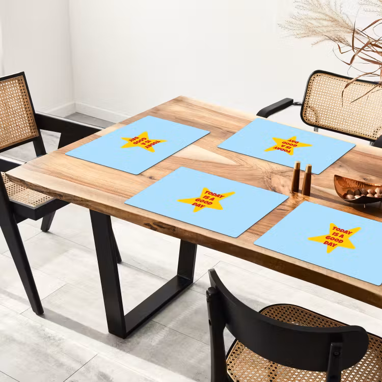 Placemat - 6 stuks - Ster - Today is a good day - Blauw — 5