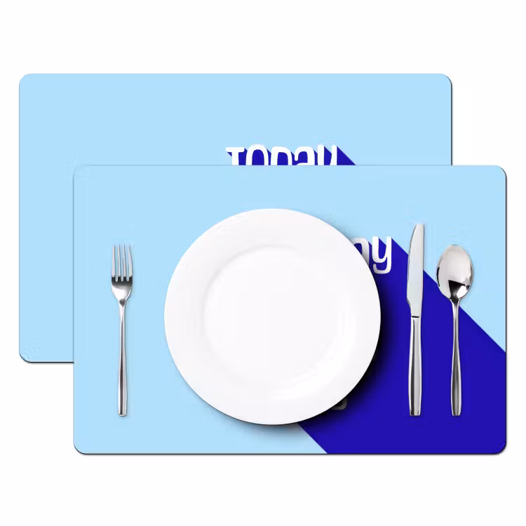Placemat - 6 stuks - Today is a good day - Blauw - Schaduw — 2