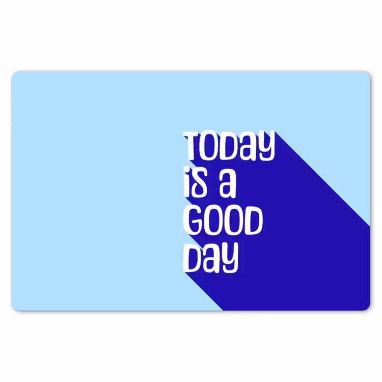 Placemat - 6 stuks - Today is a good day - Blauw - Schaduw — 7