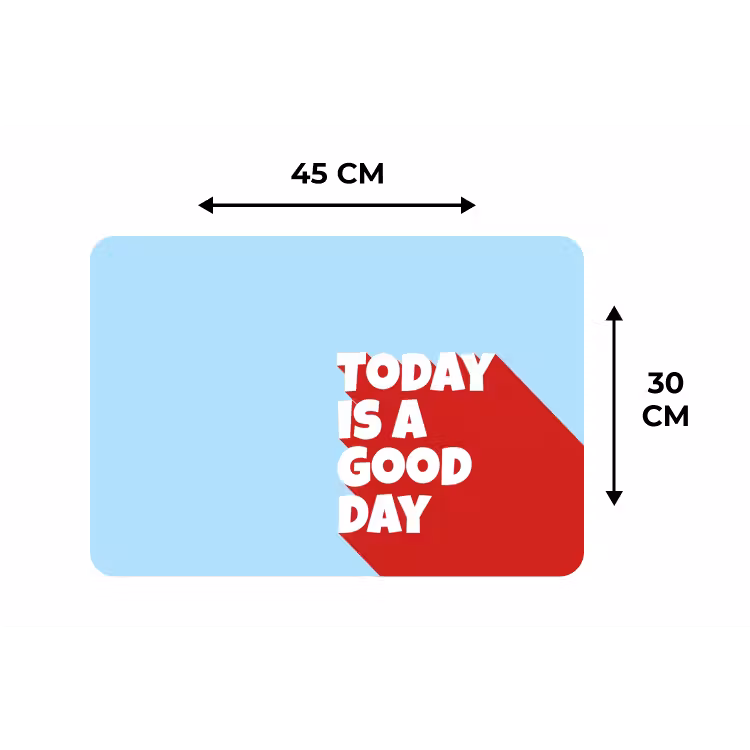 Placemat - 6 stuks - Today is a good day - Rood - lichtblauw — 3