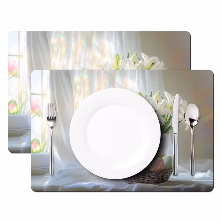 Placemat - 6 stuks - Vaas - Eieren - Bloemen — 2