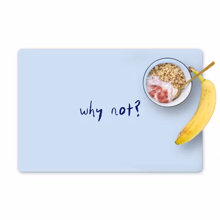 Placemat - 6 stuks - Why not - Blauw - Donker blauw - Quote — 1
