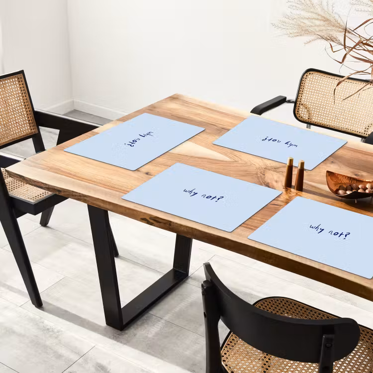 Placemat - 6 stuks - Why not - Blauw - Donker blauw - Quote — 5