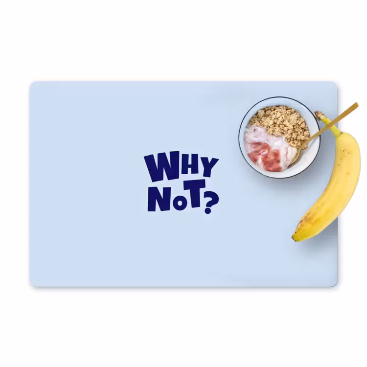 Placemat - 6 stuks - Why not - Blauw - Licht blauw - Quote — 1