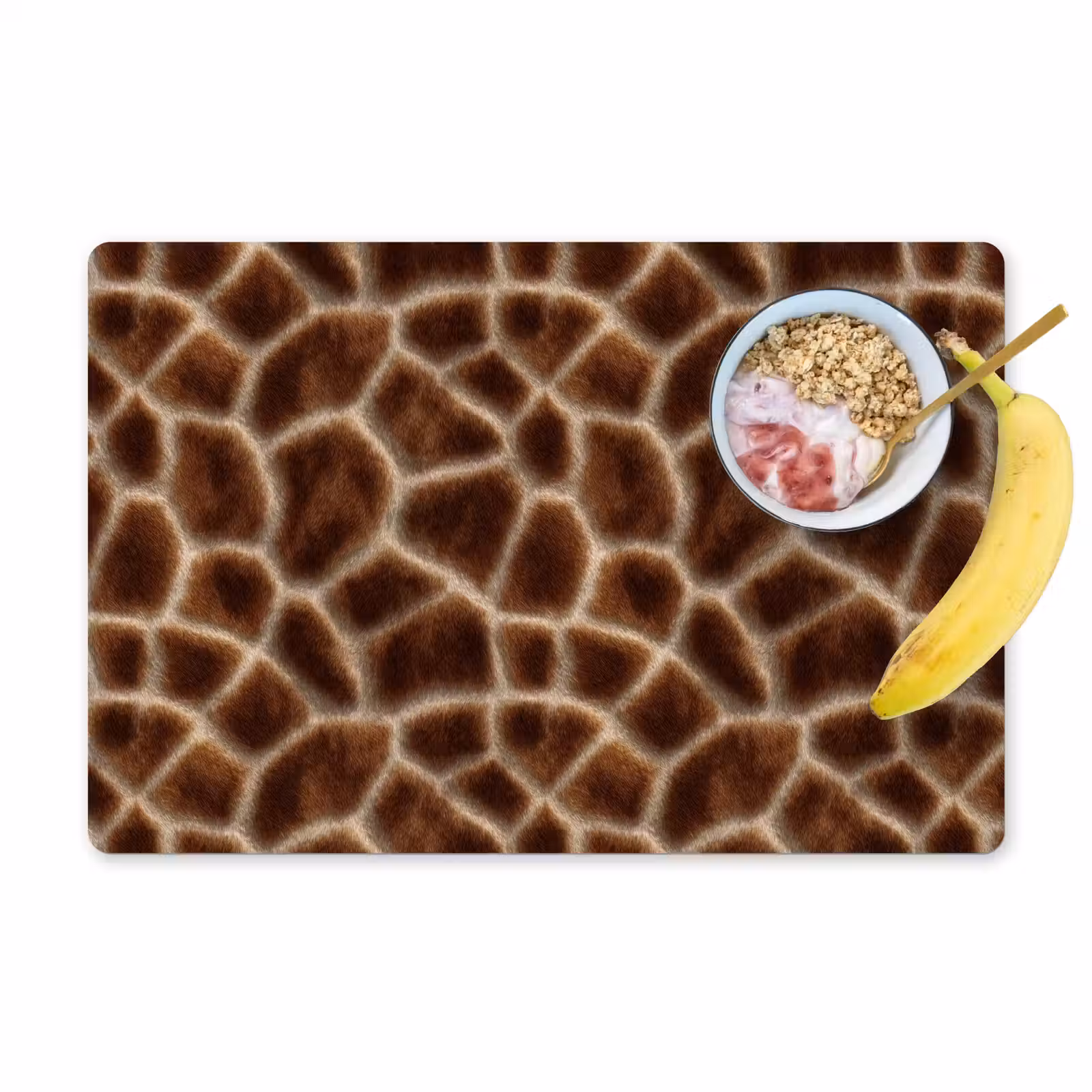 Placemat - 6 stuks - Giraf - Bruin - Vacht — 1