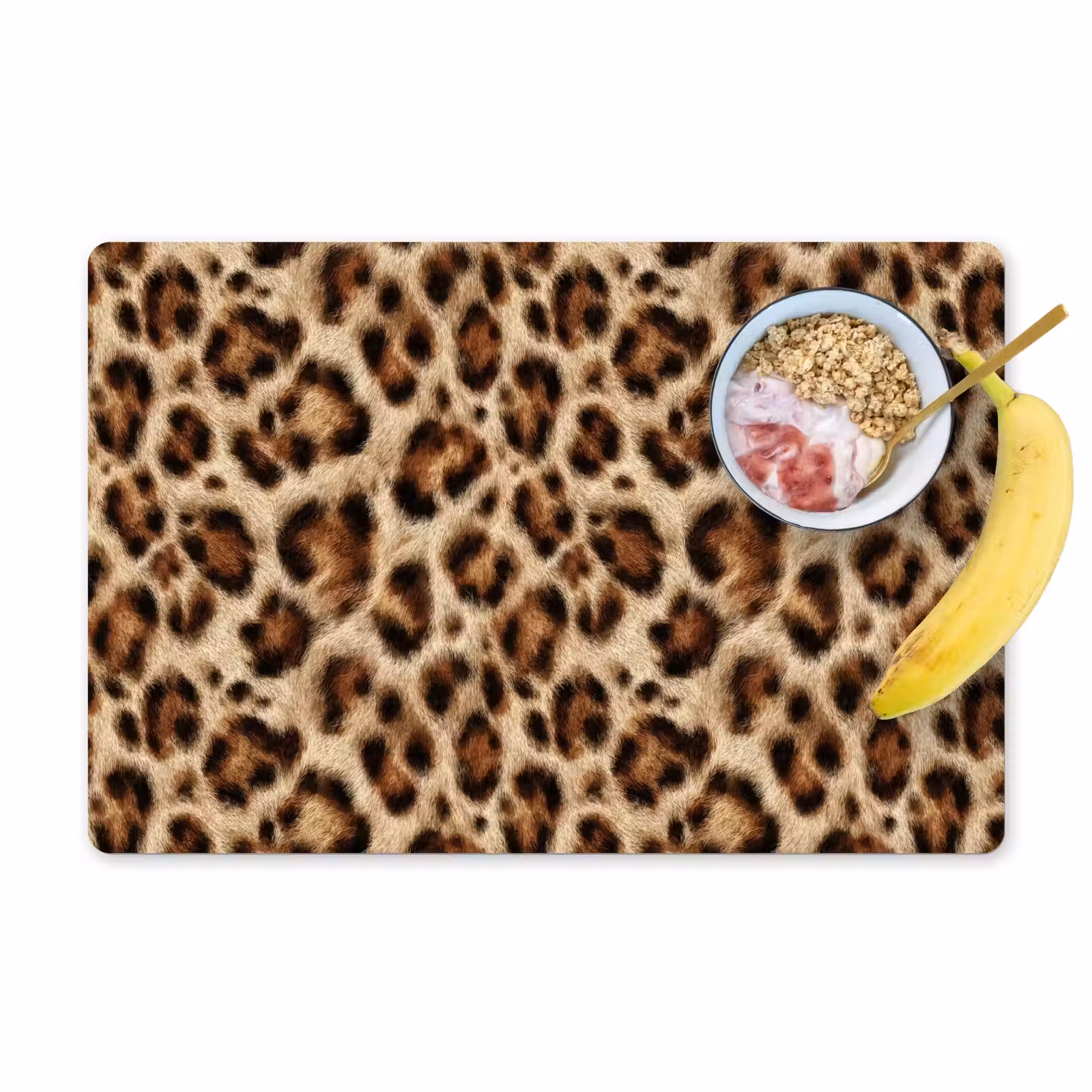 Placemat - 6 stuks - Luipaard - Bruin - Vacht — 1