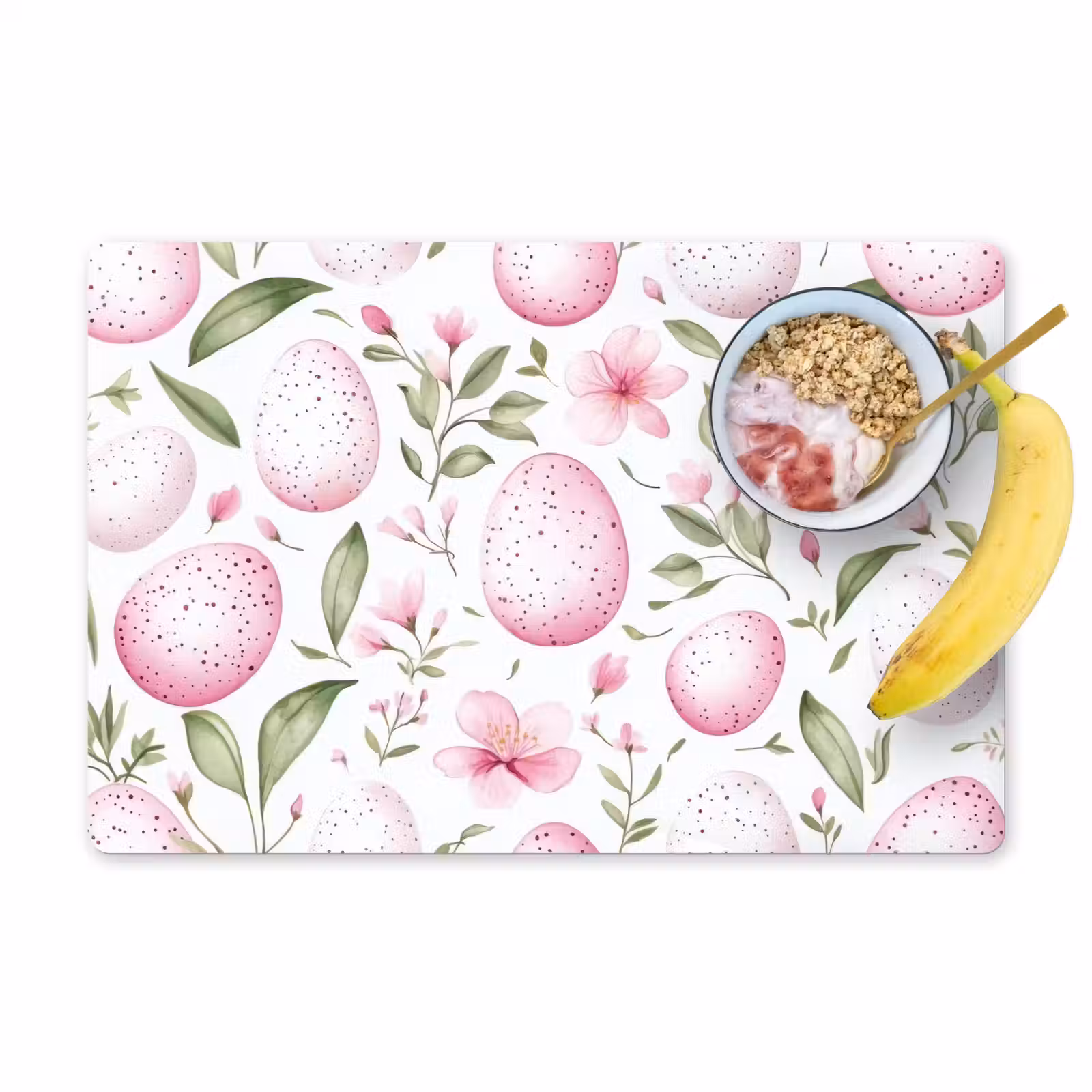 Placemat - 6 stuks - Patroon - Eieren - Roze - Pasen — 1
