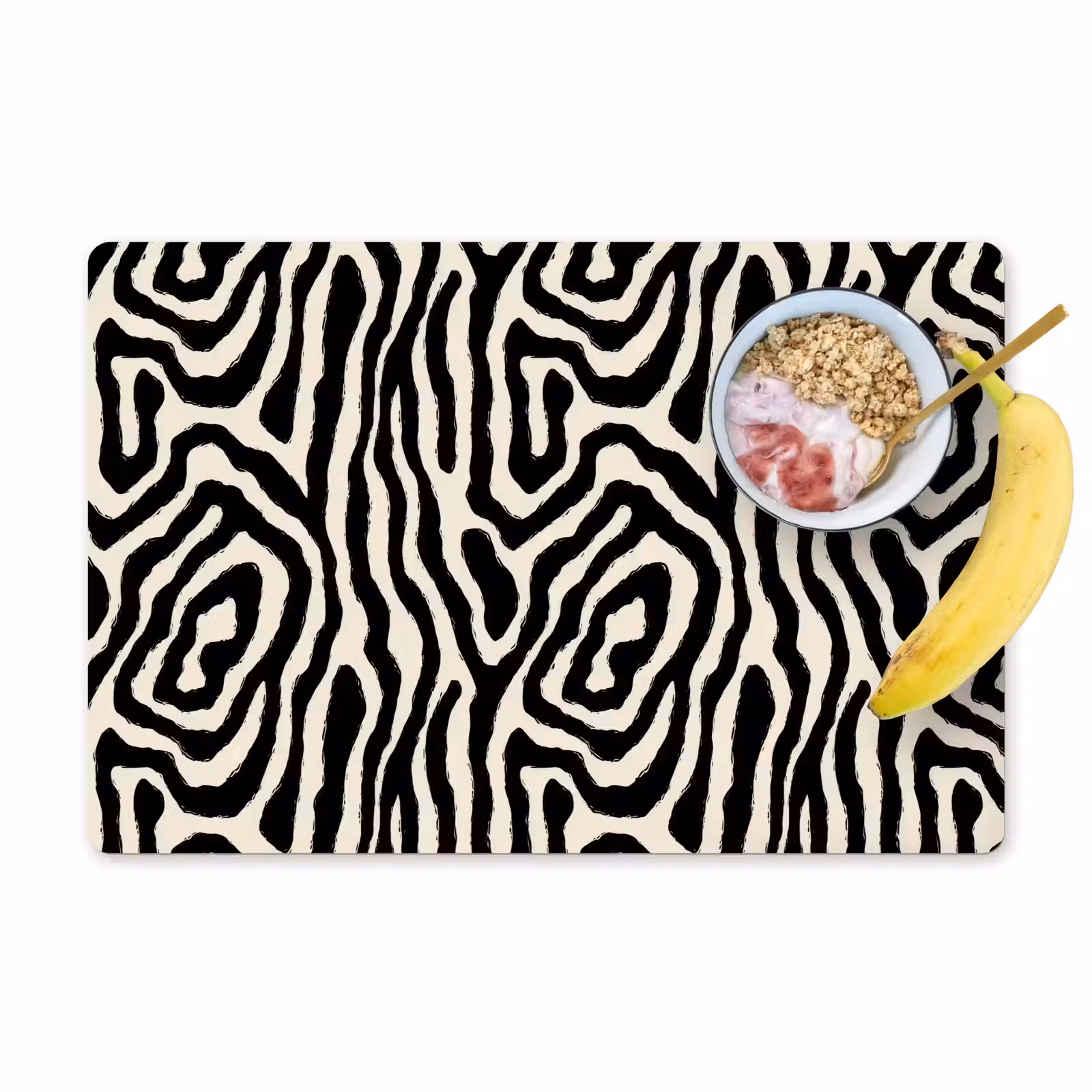 Placemat - 6 stuks - Zebra - Zwart - Abstract — 1
