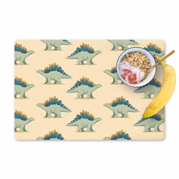 Placemat - 6 stuks - Dino - Patroon - Groen — 1