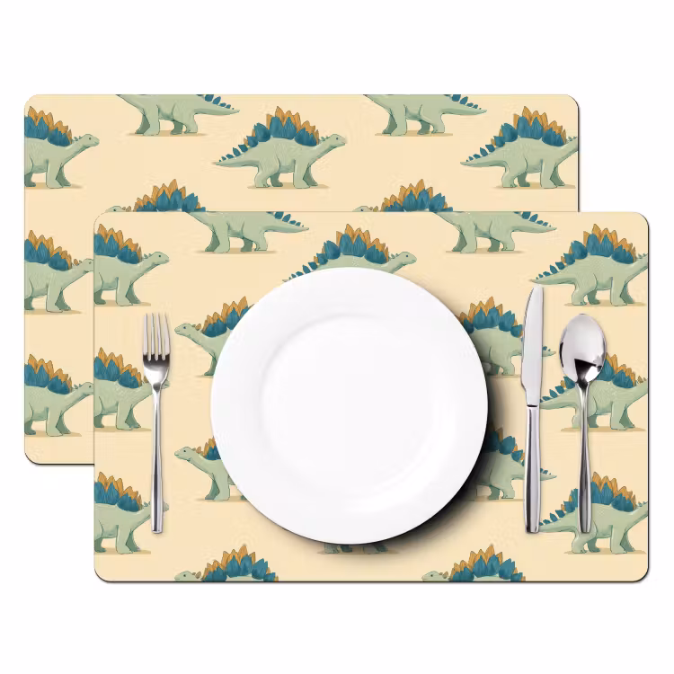 Placemat - 6 stuks - Dino - Patroon - Groen — 2