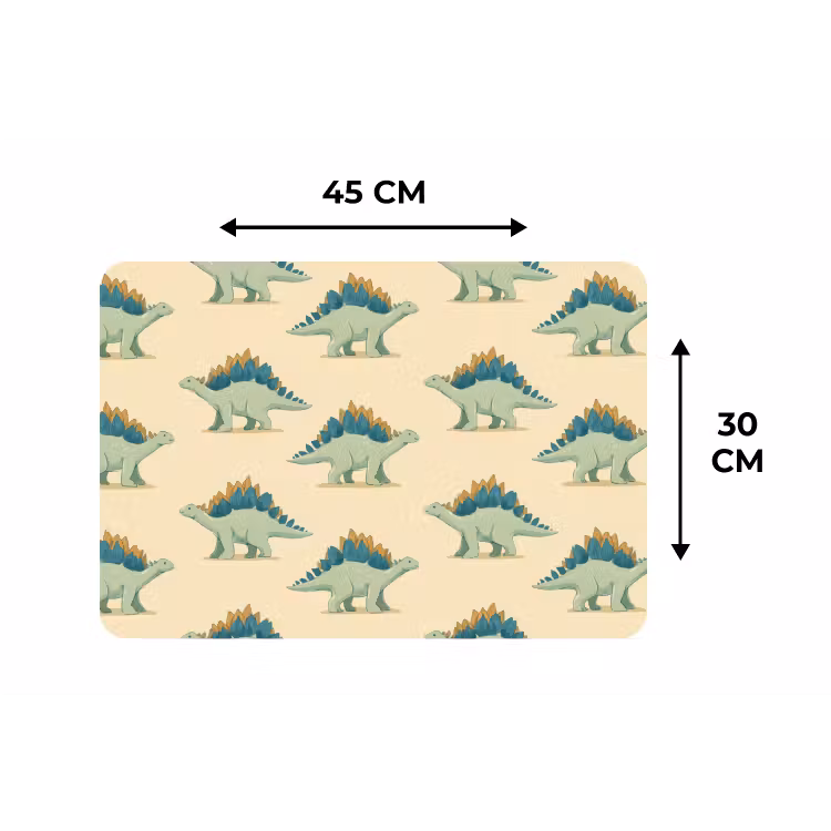 Placemat - 6 stuks - Dino - Patroon - Groen — 3