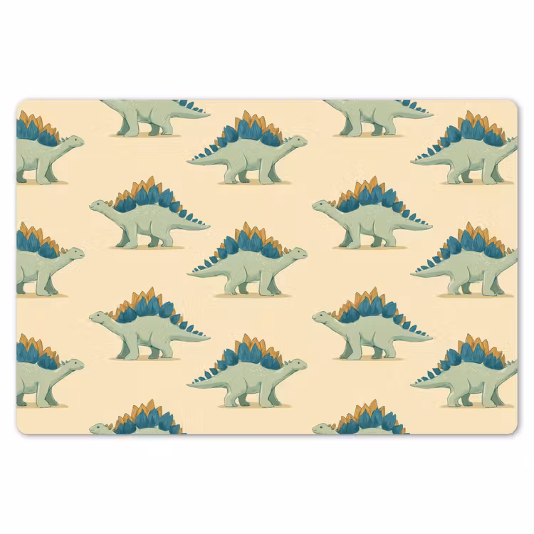 Placemat - 6 stuks - Dino - Patroon - Groen — 7