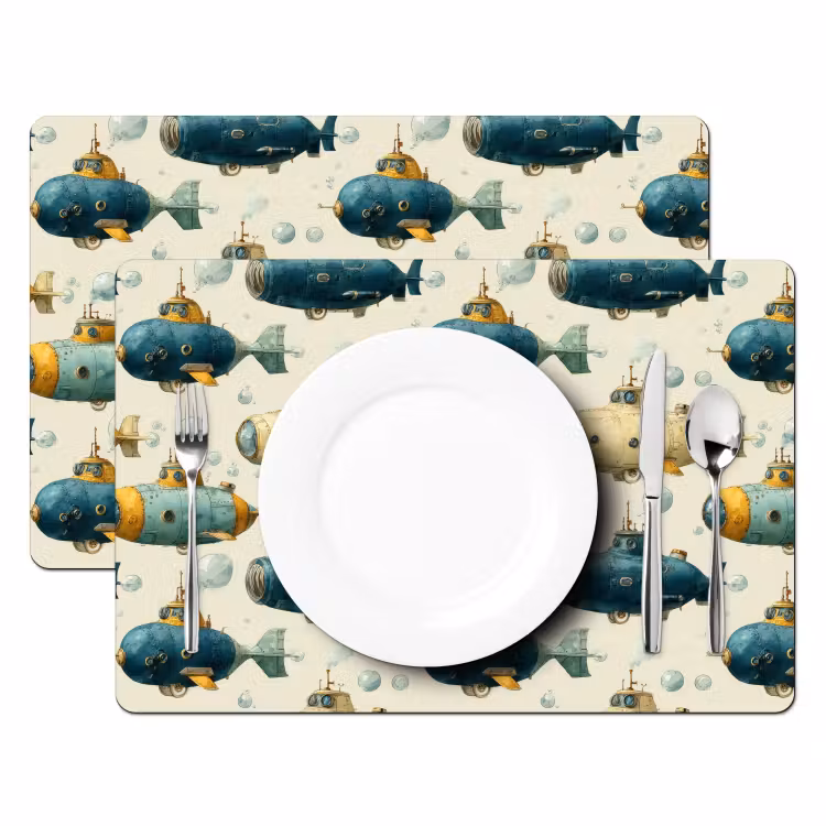 Placemat - 6 stuks - Duikboot - Fantasie - Kleurrijk — 2