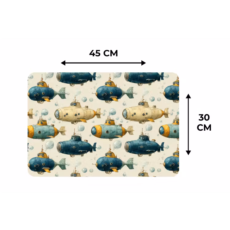 Placemat - 6 stuks - Duikboot - Fantasie - Kleurrijk — 3