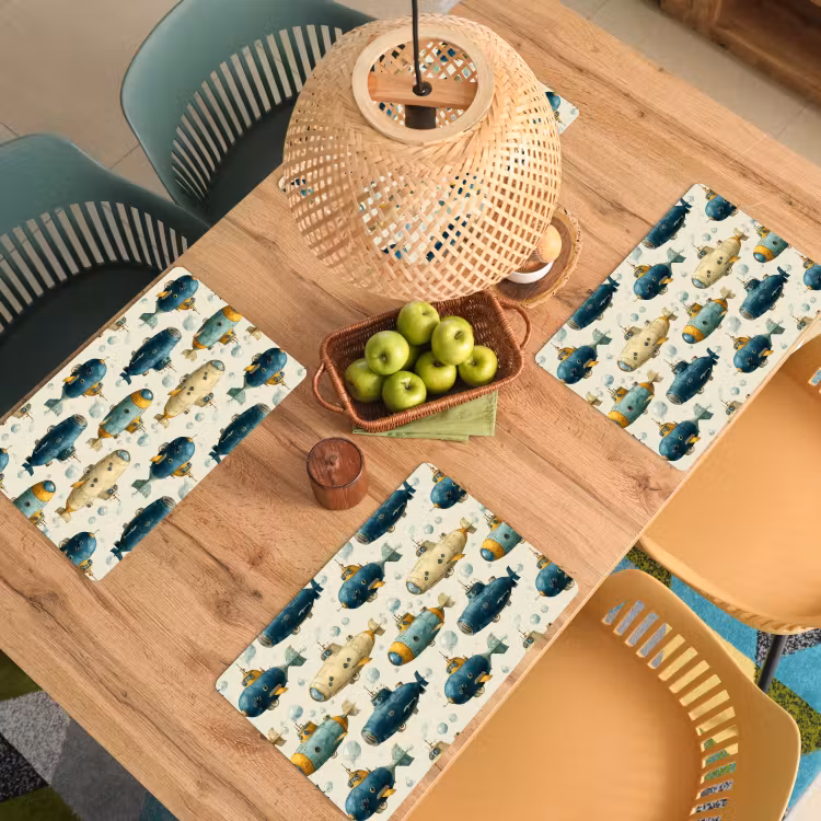 Placemat - 6 stuks - Duikboot - Fantasie - Kleurrijk — 6