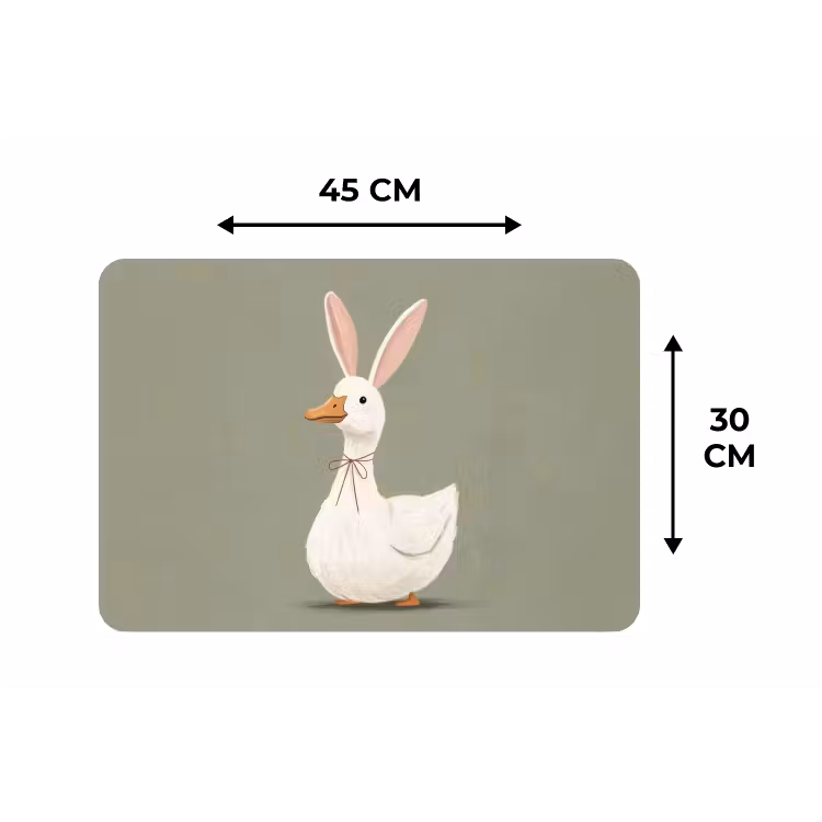 Placemat - 6 stuks - Eend - Konijnoren - Grijs — 3