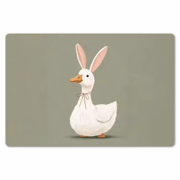 Placemat - 6 stuks - Eend - Konijnoren - Grijs — 7