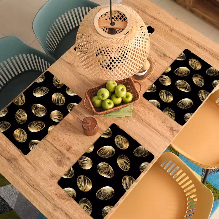 Placemat - 6 stuks - Eieren - Goud - Patroon — 6