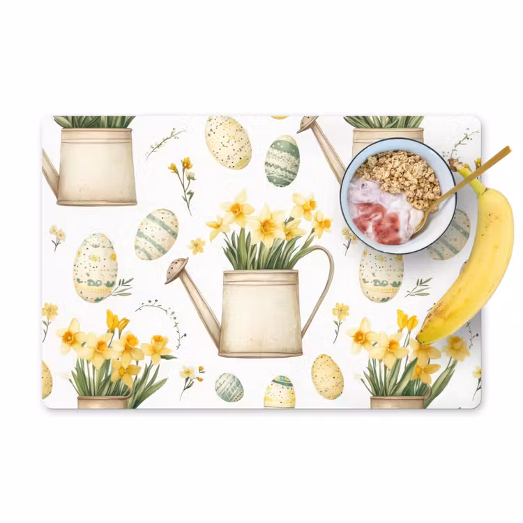 Placemat - 6 stuks - Gieter - Bloemen - Eieren — 1
