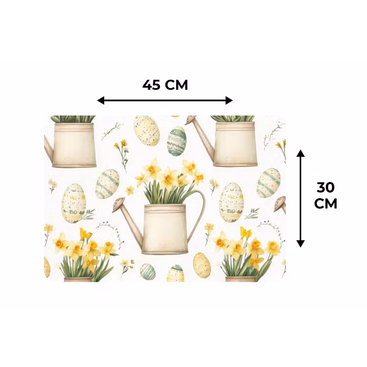 Placemat - 6 stuks - Gieter - Bloemen - Eieren — 3