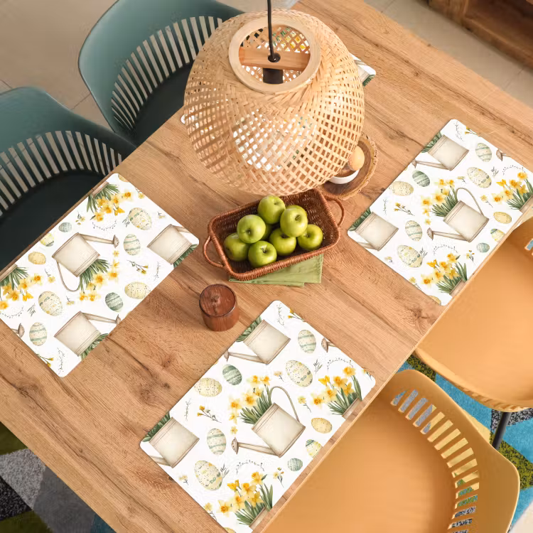 Placemat - 6 stuks - Gieter - Bloemen - Eieren — 6