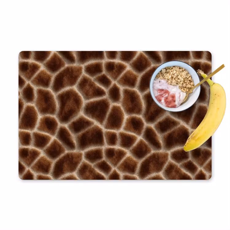 Placemat - 6 stuks - Giraf - Bruin - Vacht — 1