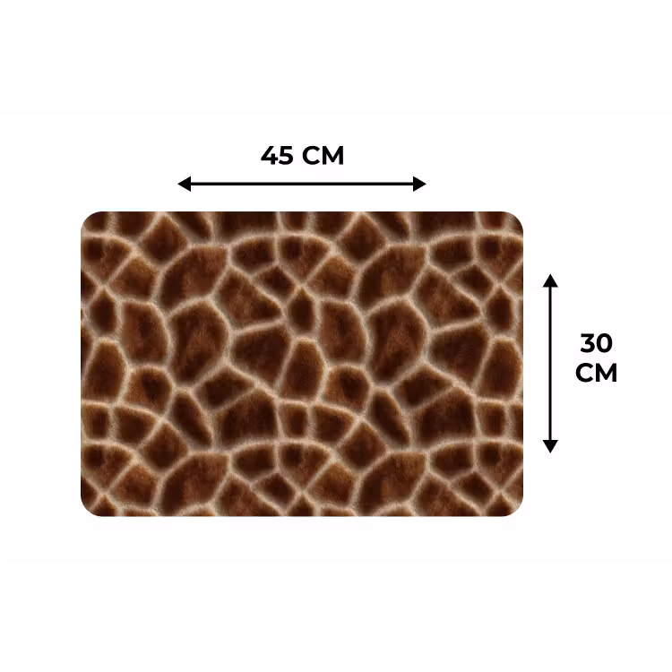 Placemat - 6 stuks - Giraf - Bruin - Vacht — 3