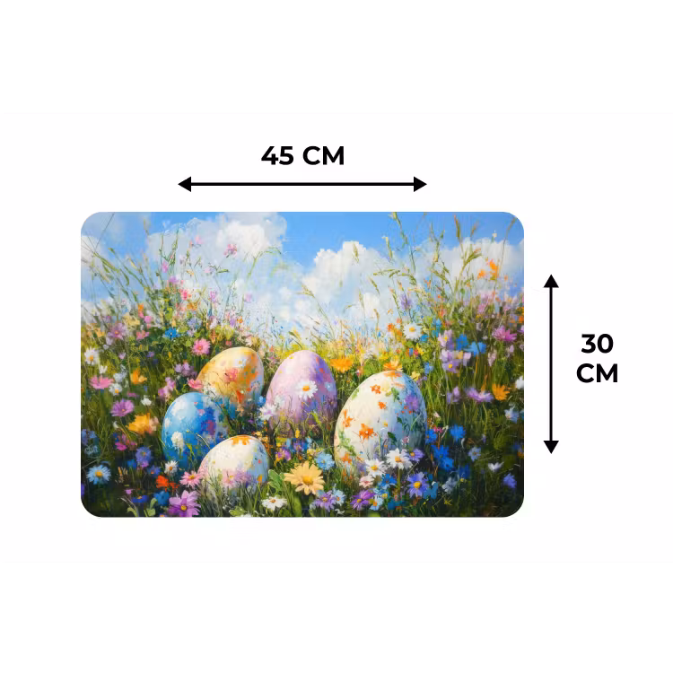 Placemat - 6 stuks - Grasveld - Eieren - Bloemen — 3